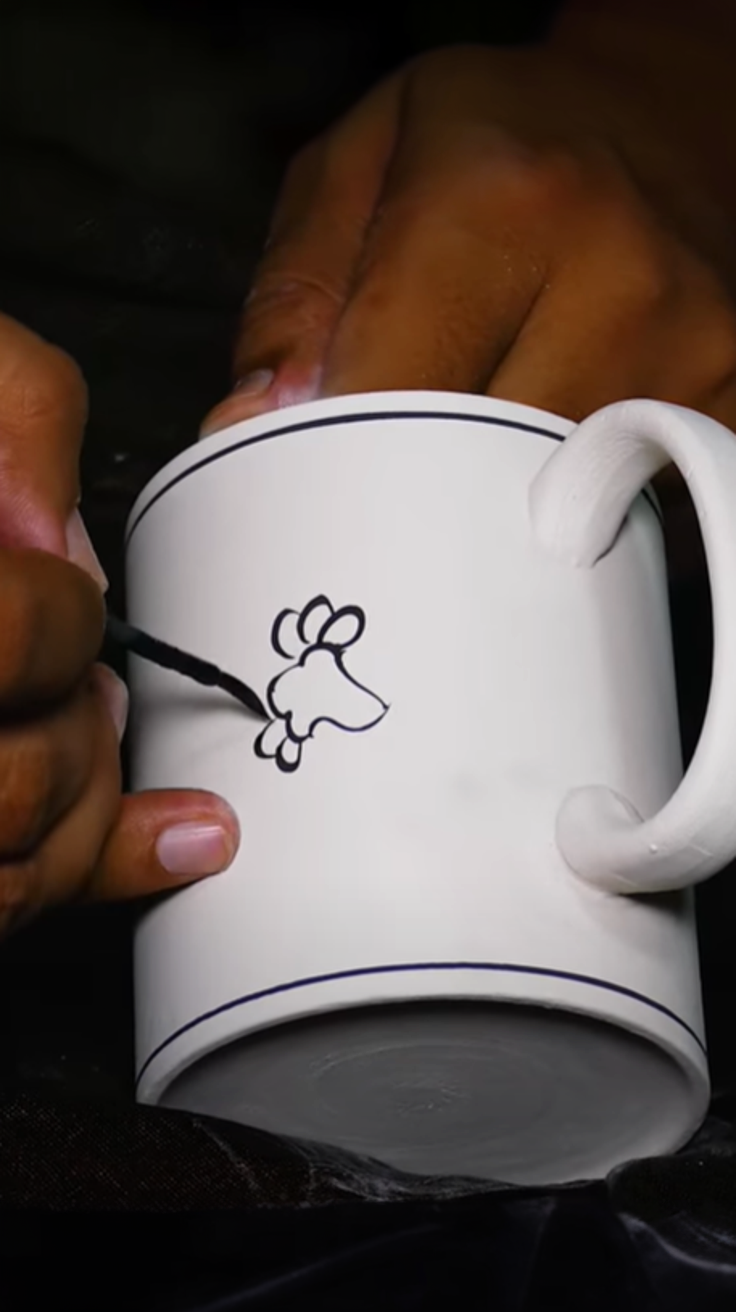 How to Paint a Blue Pottery Handmade Mug