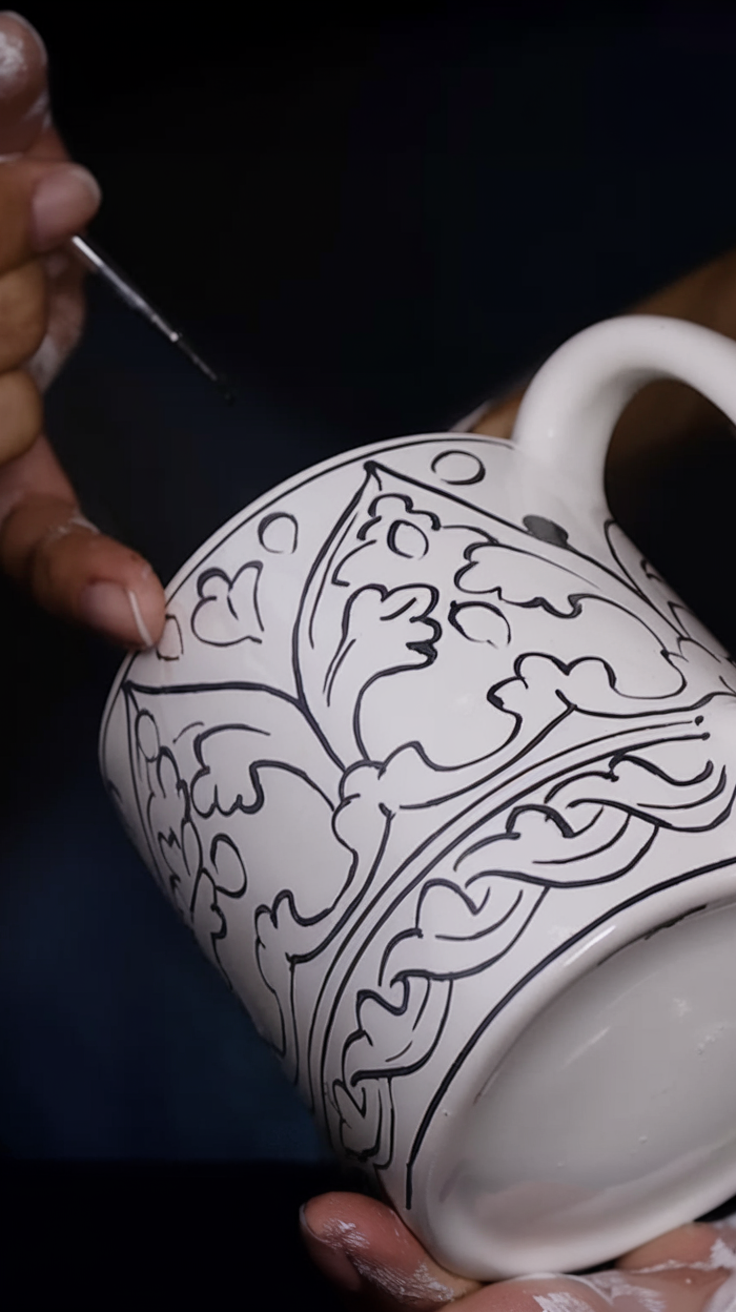 How to Paint a Blue Pottery Handmade Mug