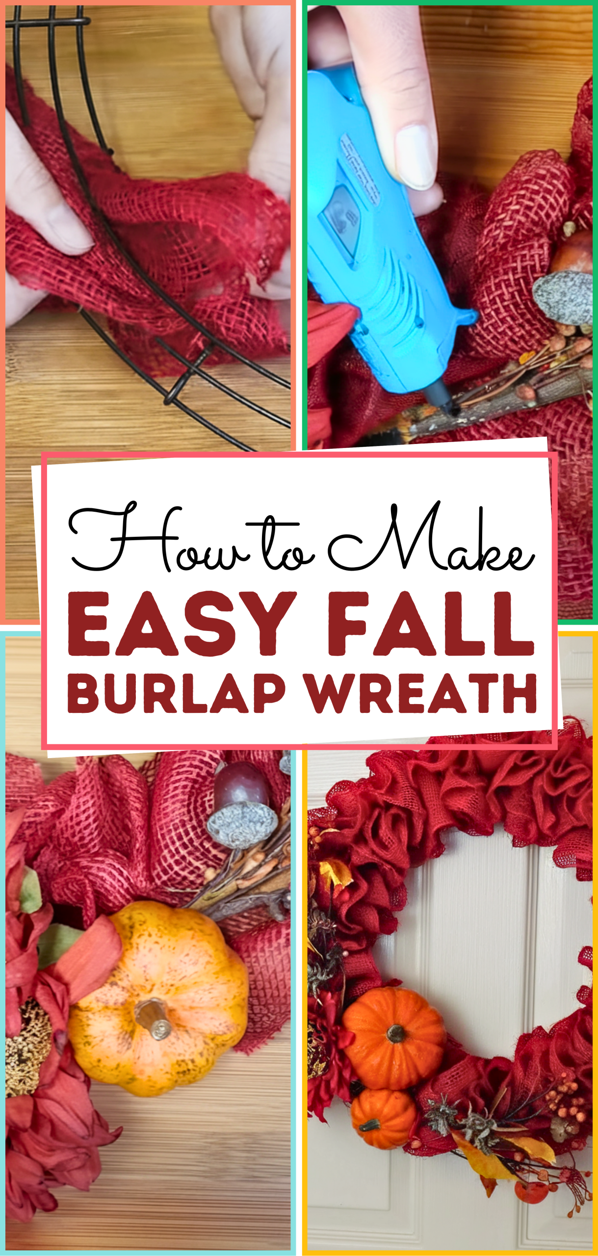 How to Make an Easy Fall Burlap Wreath