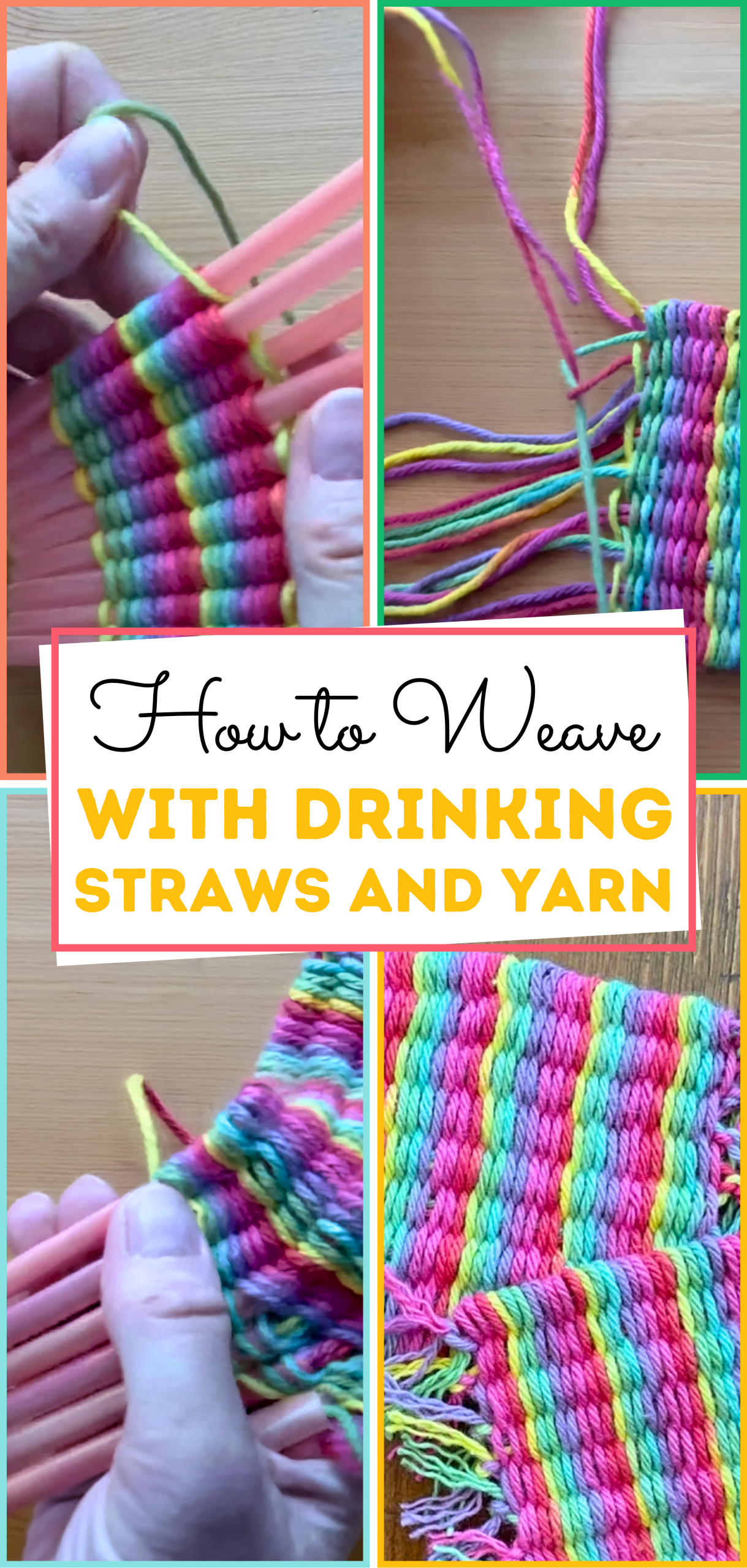How to Weave with Drinking Straws and Yarn