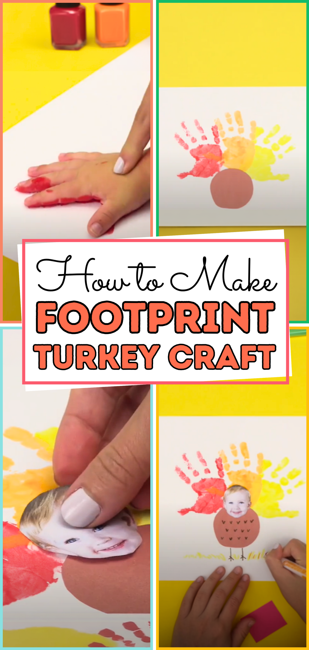Silly Personalized Footprint Turkey Craft for Kids