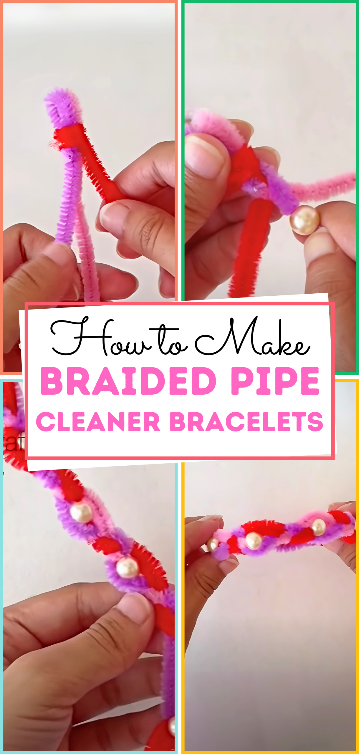 Easy Braided Pipe Cleaner Bracelets